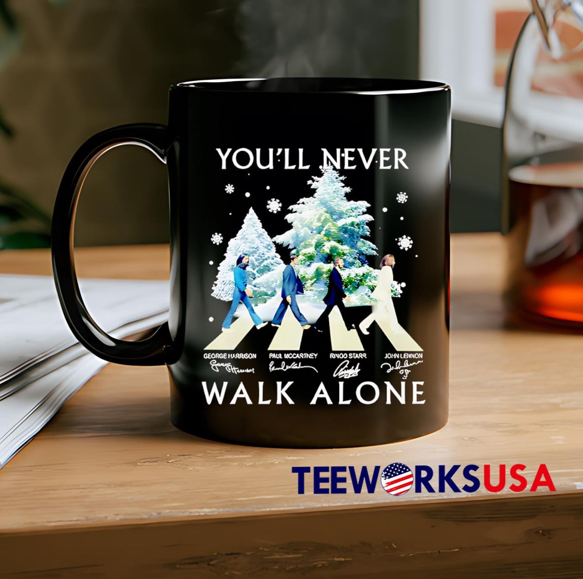 The Beatles Crossing You'll Never Walk Alone - Adult & Kids T-Shirts, Sweatshirts & Hoodies apparel design preview 2