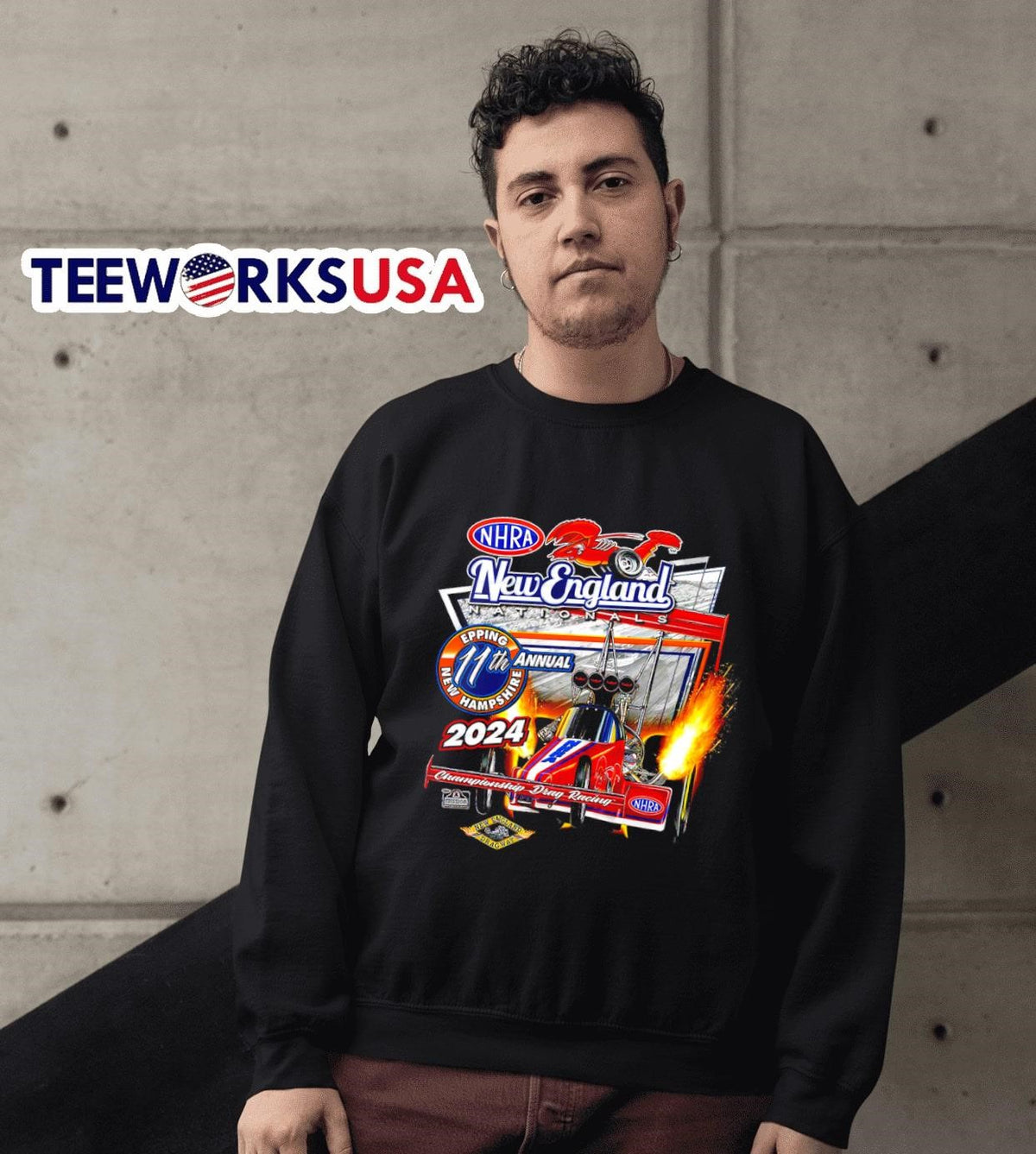 NHRA New England nationals 11th annual epping - Adult & Kids T-Shirts, Sweatshirts & Hoodies apparel design preview 3
