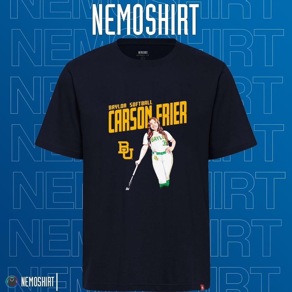 Carson Frier Baylor Bears softball illustrated - Adult & Kids T-Shirts, Sweatshirts & Hoodies apparel design preview 1