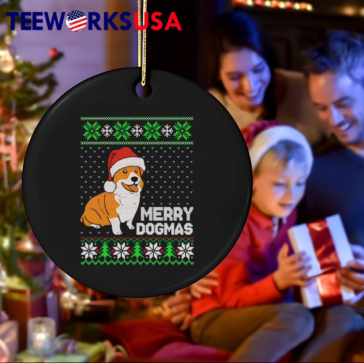 Merry Dogmas ugly christmas - Adult & Kids T-Shirts, Sweatshirts & Hoodies apparel design preview 4