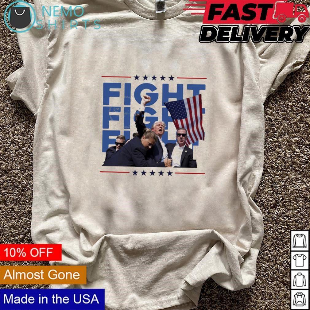 Fight Trump shooting 2024 - Adult & Kids T-Shirts, Sweatshirts & Hoodies apparel design preview 3