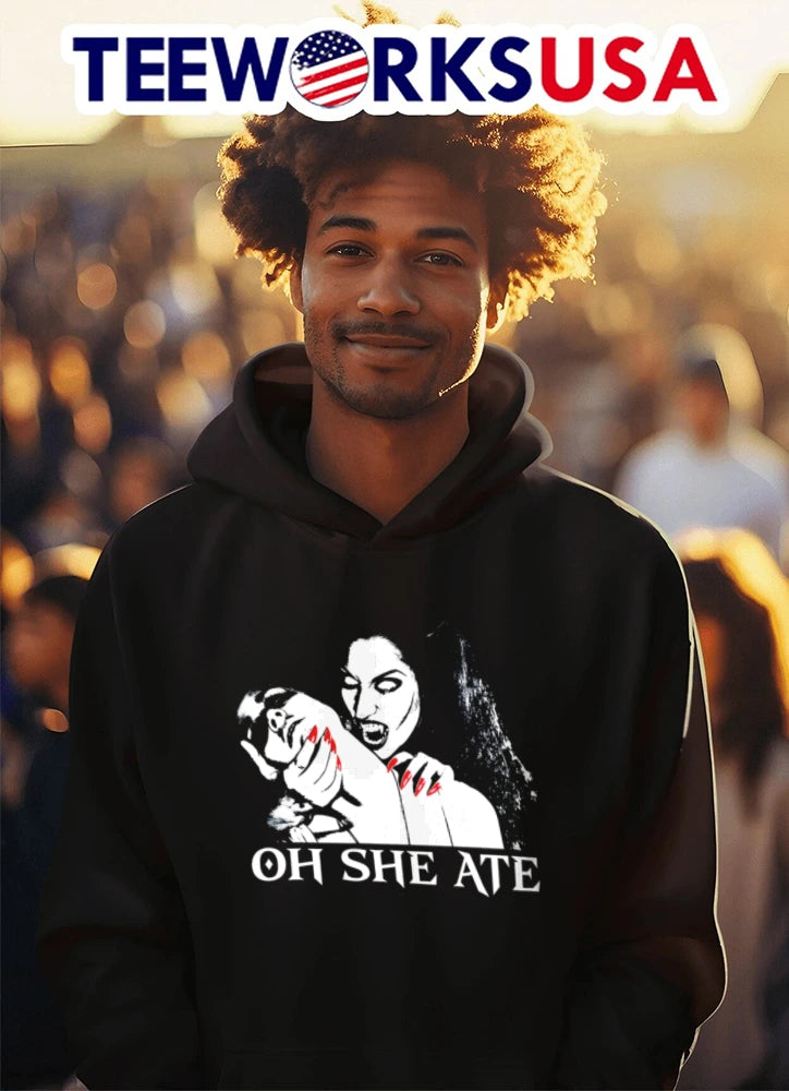 Oh She Ate Vampire Biting Victim - Adult & Kids T-Shirts, Sweatshirts & Hoodies apparel design preview 3
