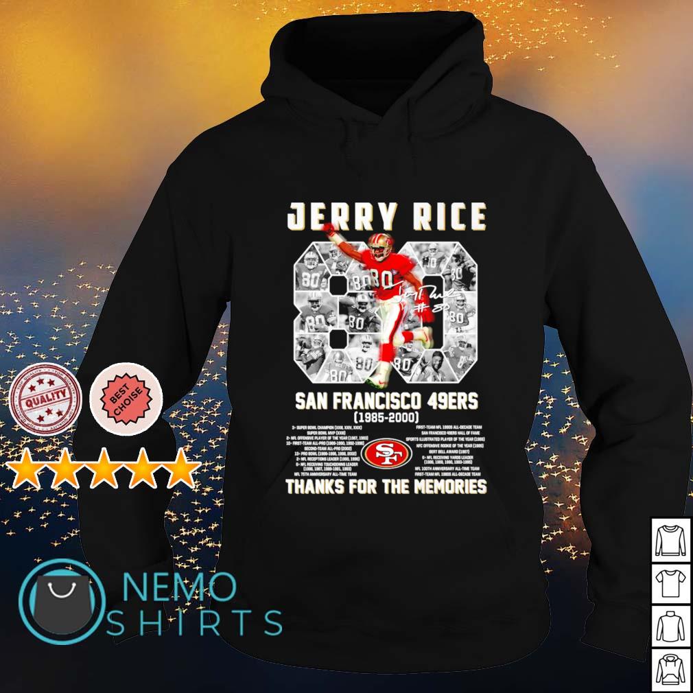 San Francisco 49ers Jerry Rice 1985 2000 thanks for - Adult & Kids T-Shirts, Sweatshirts & Hoodies apparel design preview 2