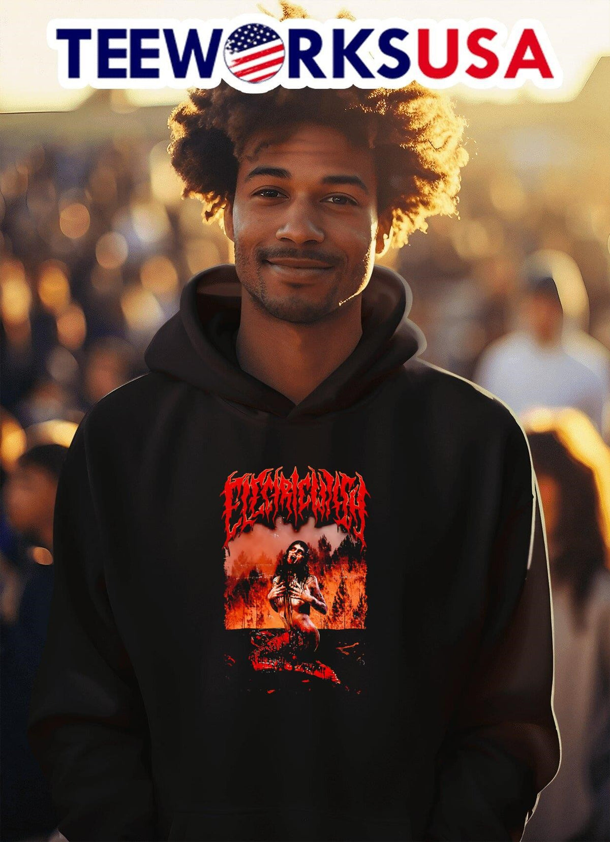 Blood Electric Witch - Adult & Kids T-Shirts, Sweatshirts & Hoodies apparel design preview 2