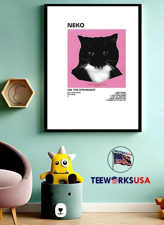 Neko Uni The Strongest black cat - Adult & Kids T-Shirts, Sweatshirts & Hoodies apparel design preview 3