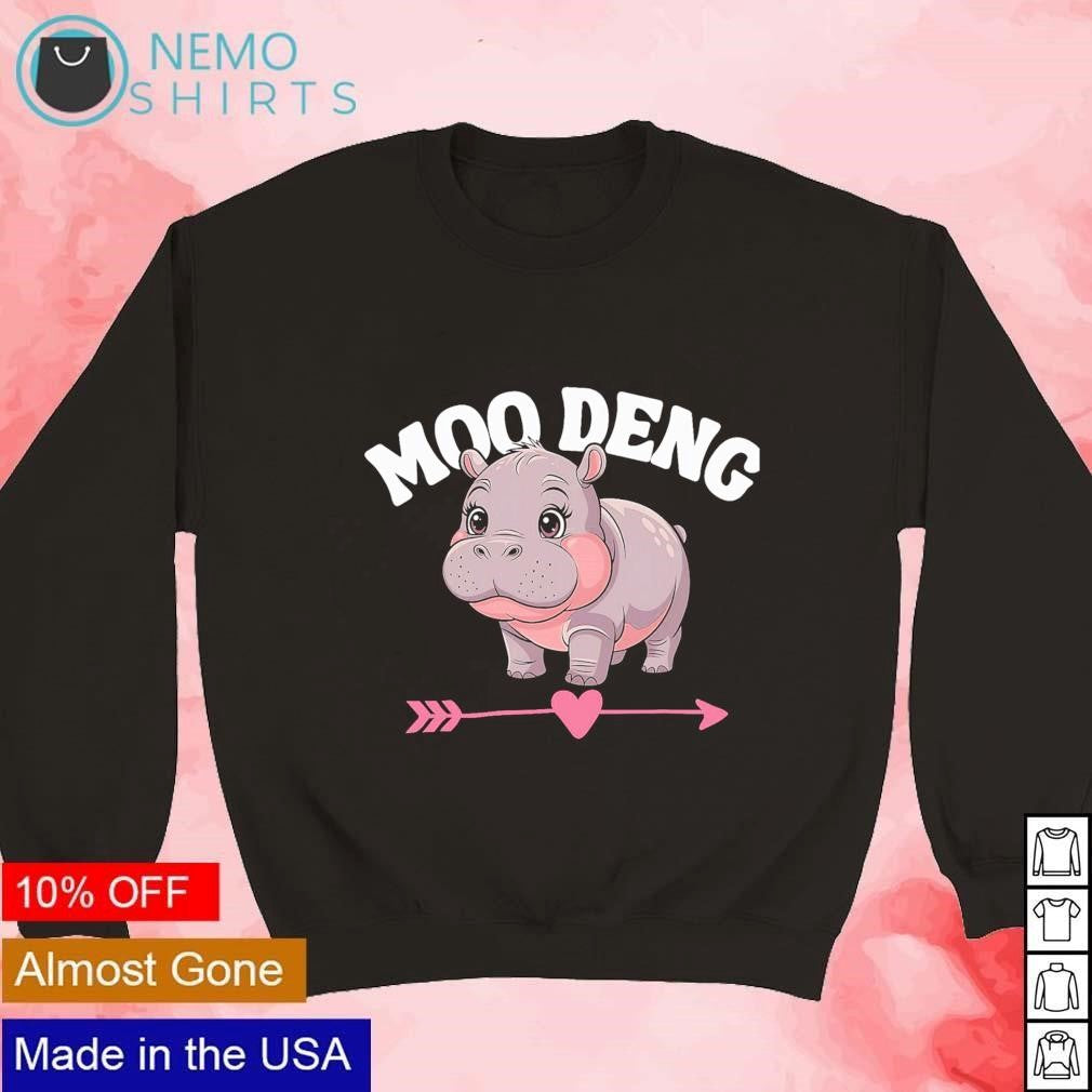 Moo Deng bouncy pig cute hippo in Thailand - Adult & Kids T-Shirts, Sweatshirts & Hoodies apparel design preview 3