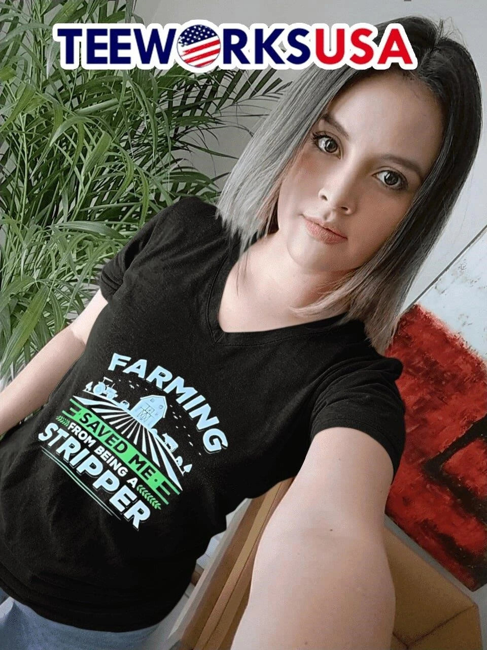 Farming Saved Me from Being a Stripper Farm Tractor - Adult & Kids T-Shirts, Sweatshirts & Hoodies apparel design preview 7