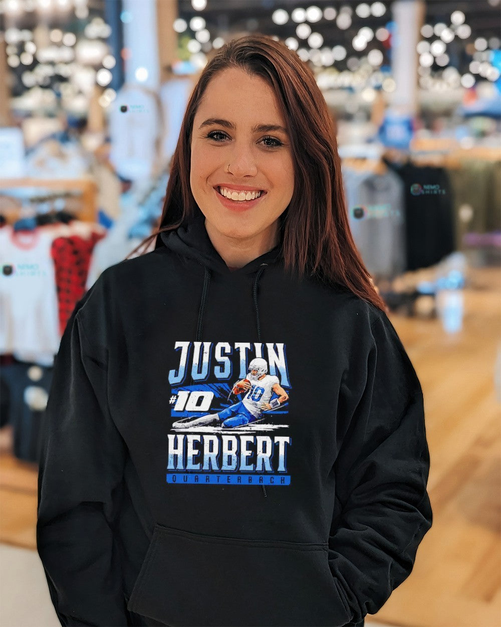 Justin Herbert 10 Los Angeles Chargers quarterback - Adult & Kids T-Shirts, Sweatshirts & Hoodies product image 5