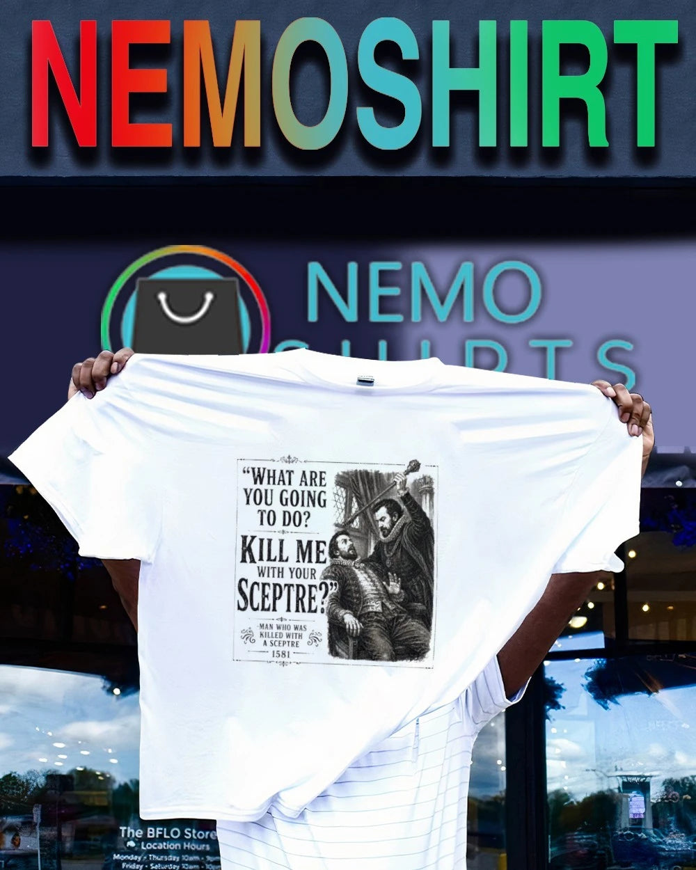 Man Who Was Killed With A Sceptre Kill Me Your - Adult & Kids T-Shirts, Sweatshirts & Hoodies apparel design preview 1