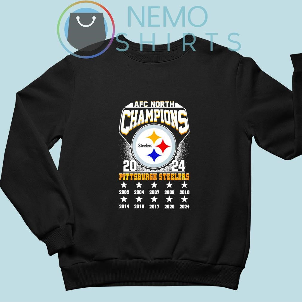 Pittsburgh Steelers 2024 AFC North champions 2002 to - Adult & Kids T-Shirts, Sweatshirts & Hoodies apparel design preview 4