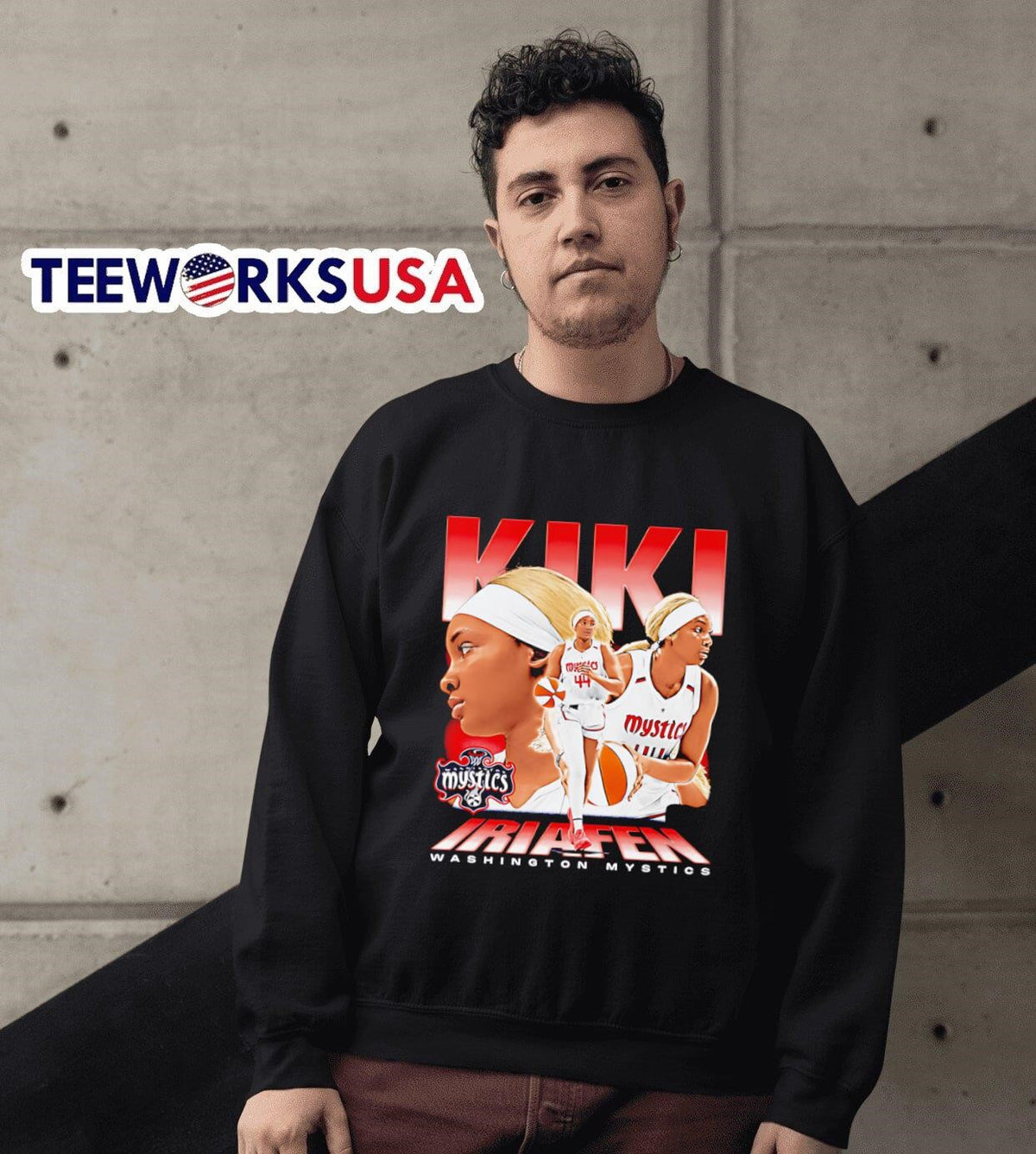 Kiki Iriafen Washington Mystics vintage graphic - Adult & Kids T-Shirts, Sweatshirts & Hoodies apparel design preview 6