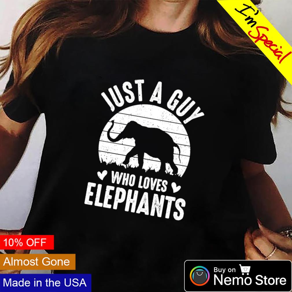 Just a guy who loves elephants - Adult & Kids T-Shirts, Sweatshirts & Hoodies apparel design preview 2