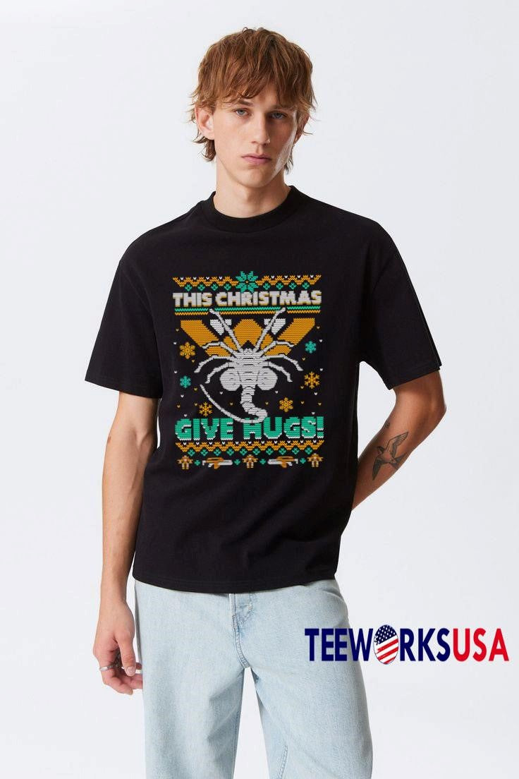This Give Hugs Ugly Christmas 2025 - Adult & Kids T-Shirts, Sweatshirts & Hoodies apparel design preview 3