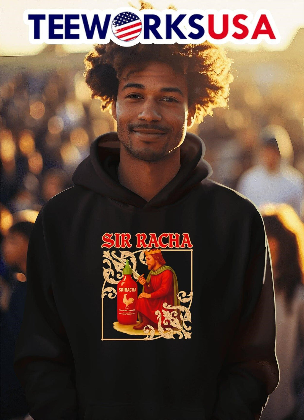 Sir Racha Sriracha Medieval - Adult & Kids T-Shirts, Sweatshirts & Hoodies apparel design preview 2