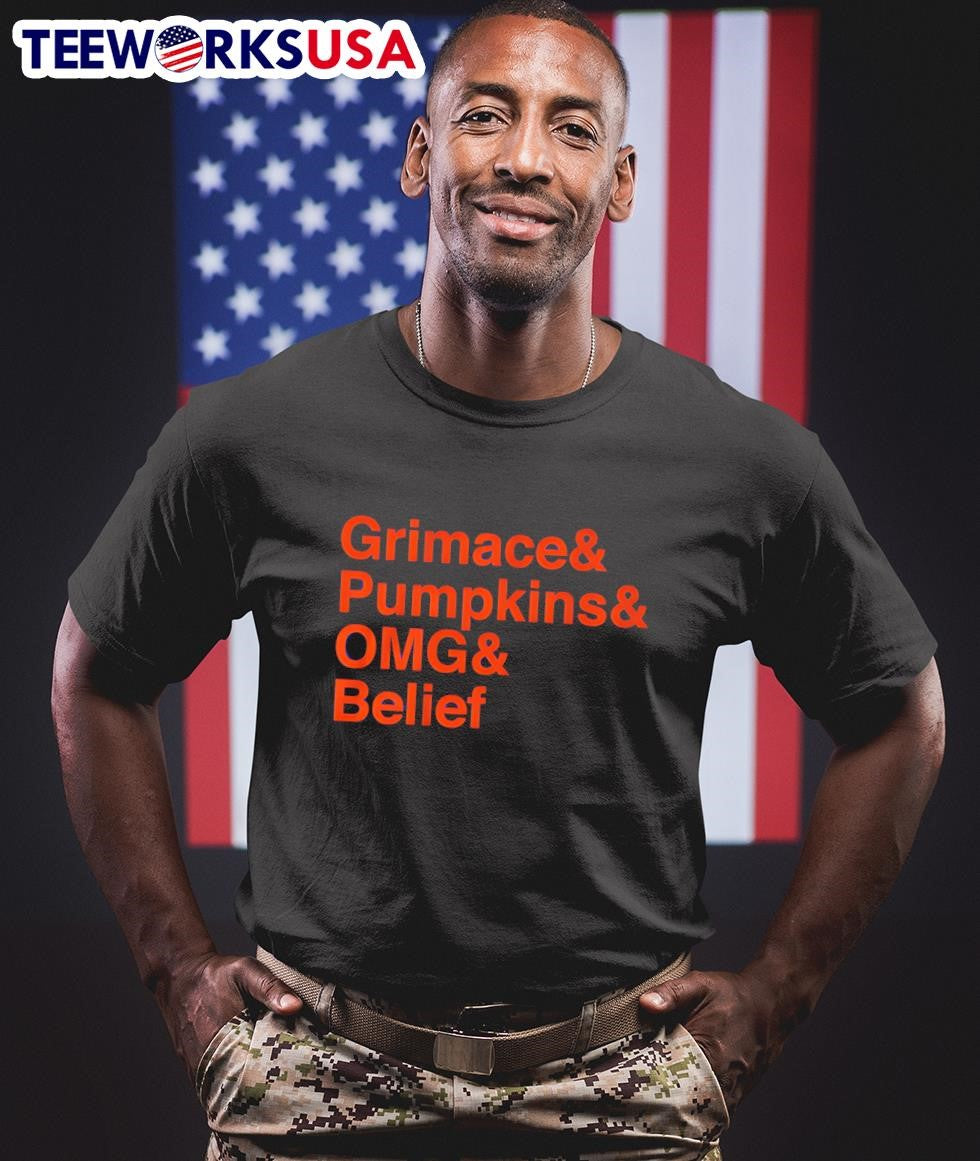 Grimace pumpkin OMG and Belief - Adult & Kids T-Shirts, Sweatshirts & Hoodies apparel design preview 1