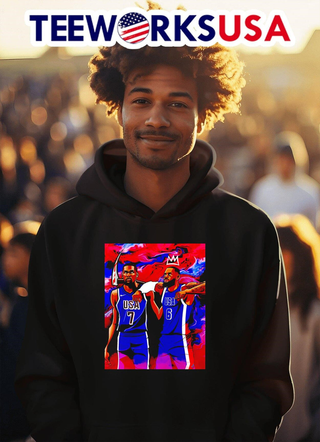 Slim reaper Kevin Durant X King LeBron James USA duo - Adult & Kids T-Shirts, Sweatshirts & Hoodies apparel design preview 2