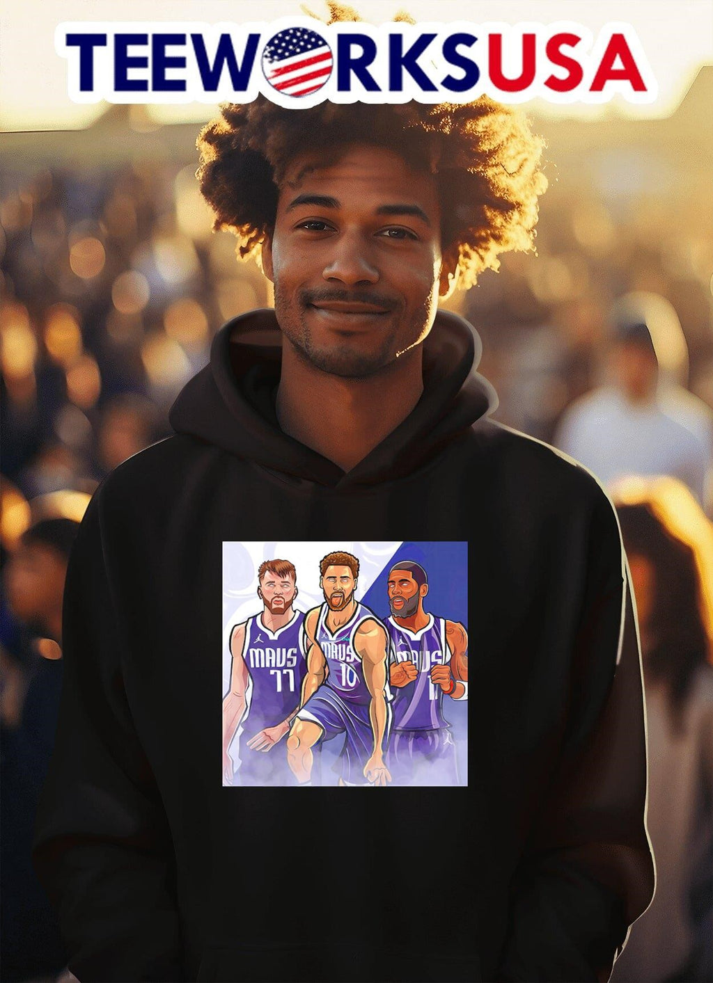 Luka Doncic Kyrie Irving and Klay Thompson Dallas - Adult & Kids T-Shirts, Sweatshirts & Hoodies apparel design preview 2