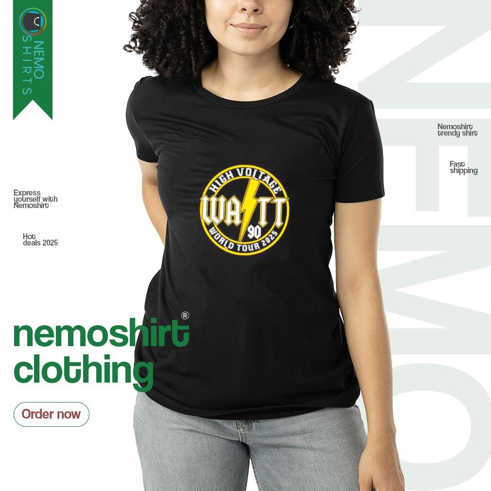 TJ Watt 90 high voltage 2025 world tour - Adult & Kids T-Shirts, Sweatshirts & Hoodies apparel design preview 3