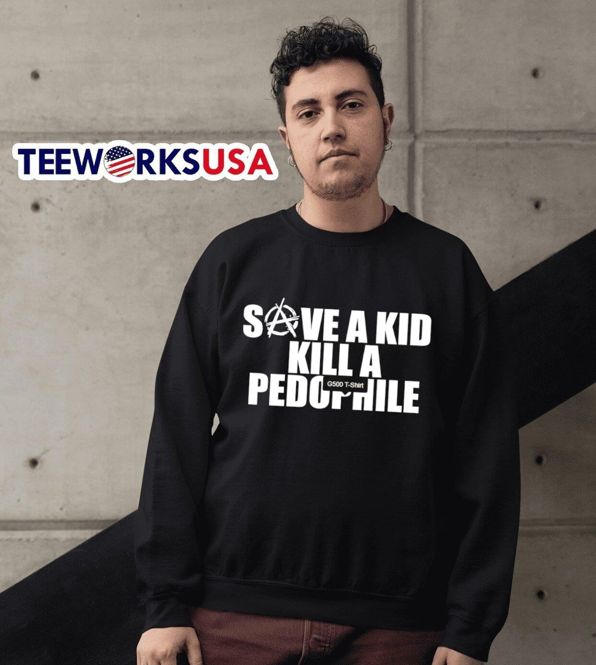 Save a kid kill pedophile - Adult & Kids T-Shirts, Sweatshirts & Hoodies apparel design preview 6