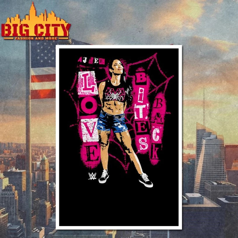 AJ Lee Love Bites Back WHT - Adult & Kids T-Shirts, Sweatshirts & Hoodies apparel design preview 4