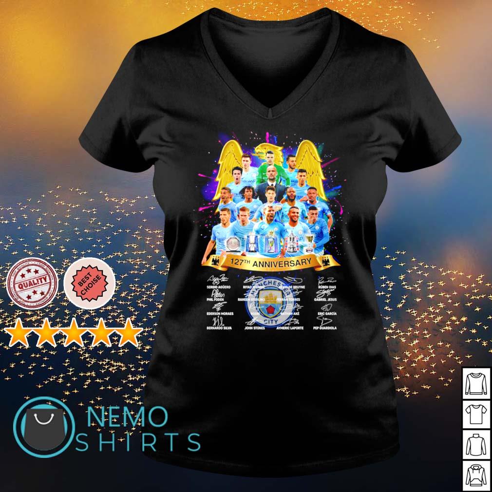 Manchester CIty 127th Anniversary players signature - Adult & Kids T-Shirts, Sweatshirts & Hoodies apparel design preview 5