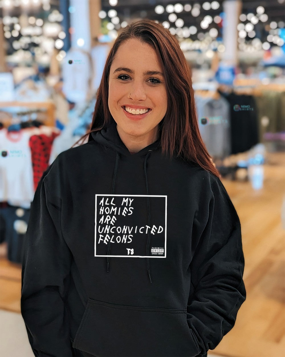 All my homies are unconvicted felons - Adult & Kids T-Shirts, Sweatshirts & Hoodies apparel design preview 3