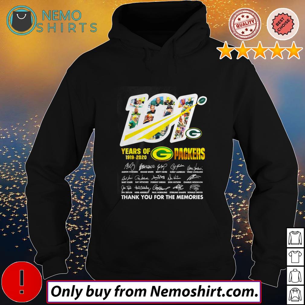 101 Years of 1919 2020 Green Bay Packers thank you - Adult & Kids T-Shirts, Sweatshirts & Hoodies apparel design preview 2