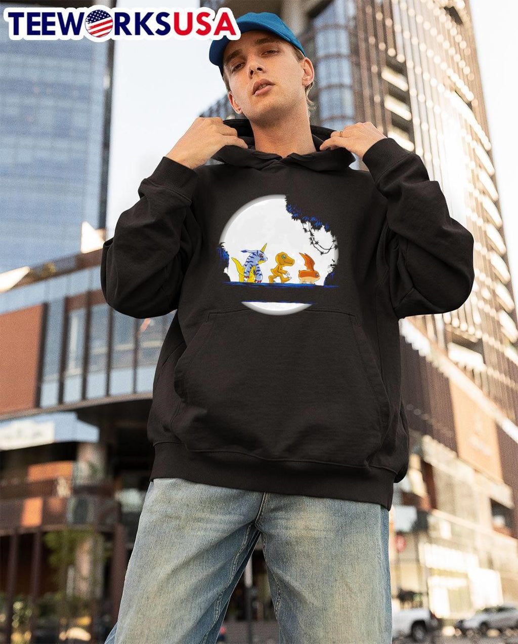 Hakuna Digitata cartoon moon - Adult & Kids T-Shirts, Sweatshirts & Hoodies apparel design preview 3