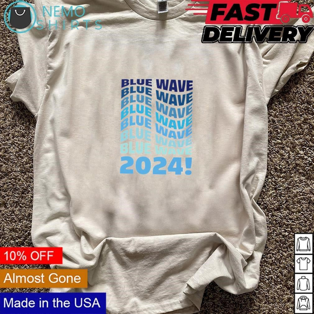 Blue Wave 2024 stacked repeat - Adult & Kids T-Shirts, Sweatshirts & Hoodies apparel design preview 3