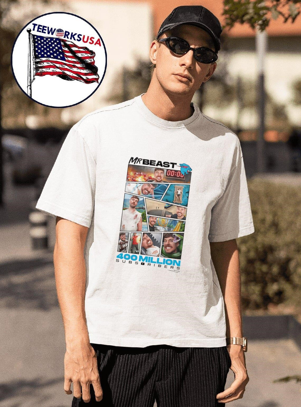 Mr Beast 400 Million Subscribers - Adult & Kids T-Shirts, Sweatshirts & Hoodies apparel design preview 1