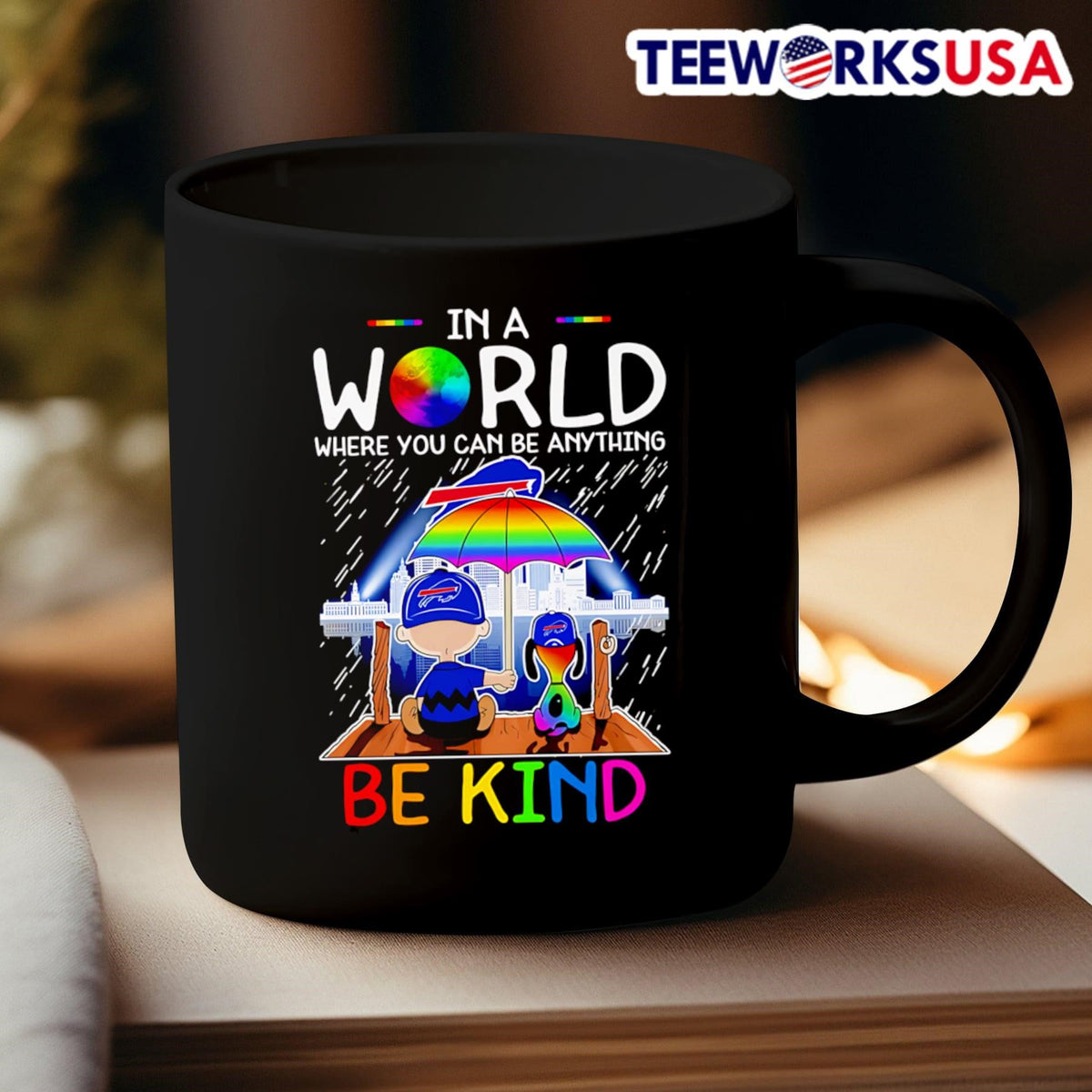 The Peanuts In a world where you can be anything kind - Adult & Kids T-Shirts, Sweatshirts & Hoodies apparel design preview 3