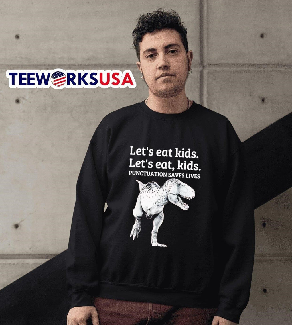 Let's eat kids punctuation saves lives - Adult & Kids T-Shirts, Sweatshirts & Hoodies apparel design preview 6