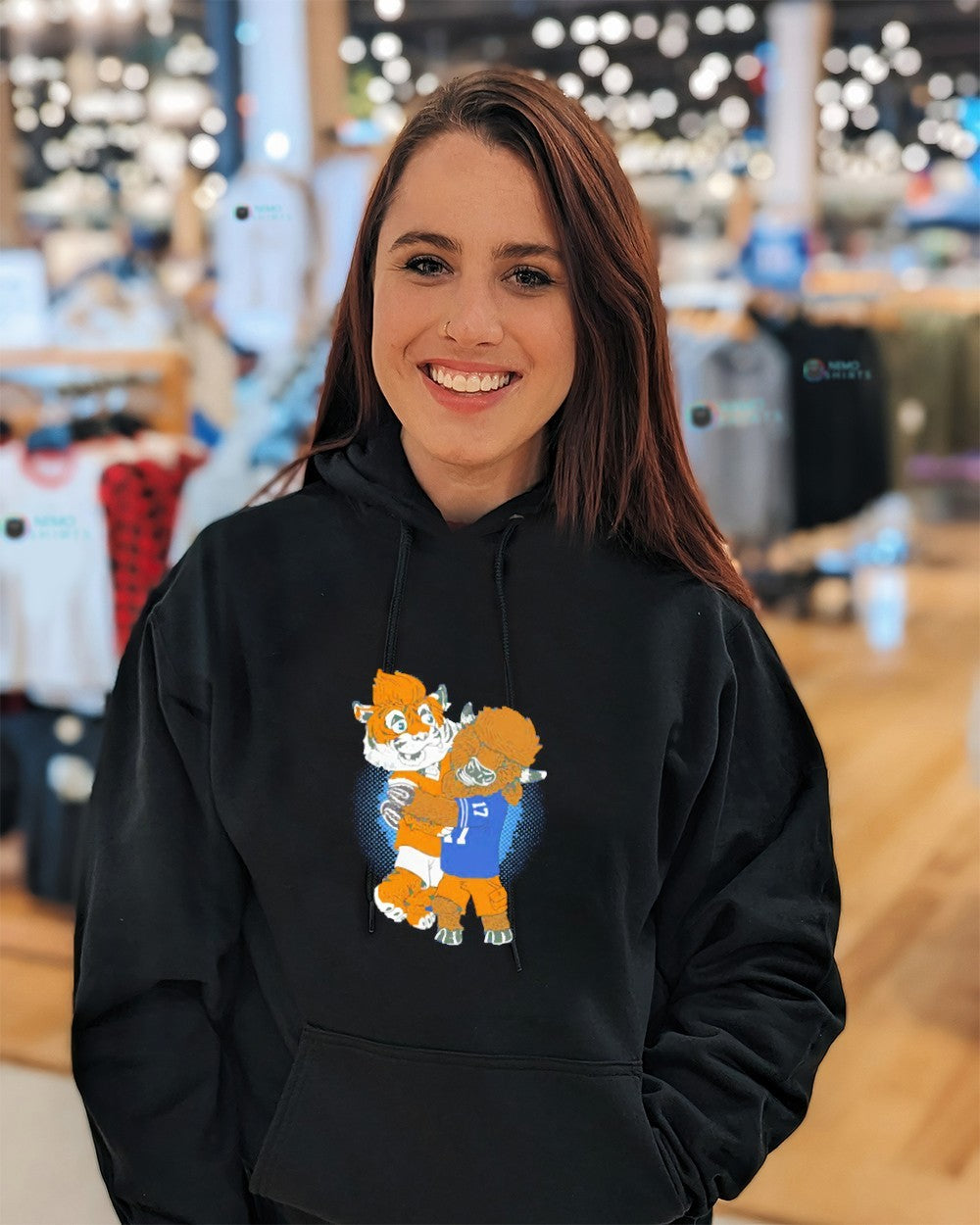 Buffalo bills hug Cincinnati Bengals mascot - Adult & Kids T-Shirts, Sweatshirts & Hoodies apparel design preview 5