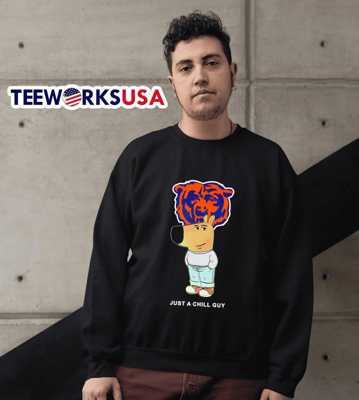 Just a Chill Guy Chicago Bears - Adult & Kids T-Shirts, Sweatshirts & Hoodies apparel design preview 6