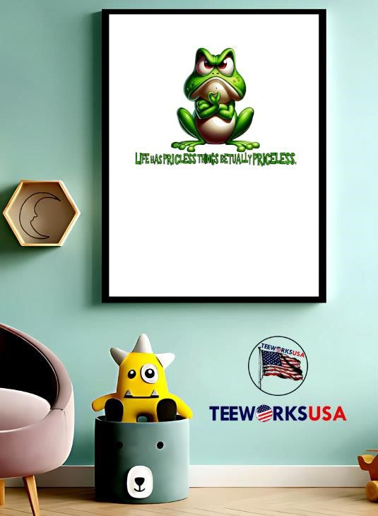 Frog life has priceless things actually - Adult & Kids T-Shirts, Sweatshirts & Hoodies apparel design preview 3