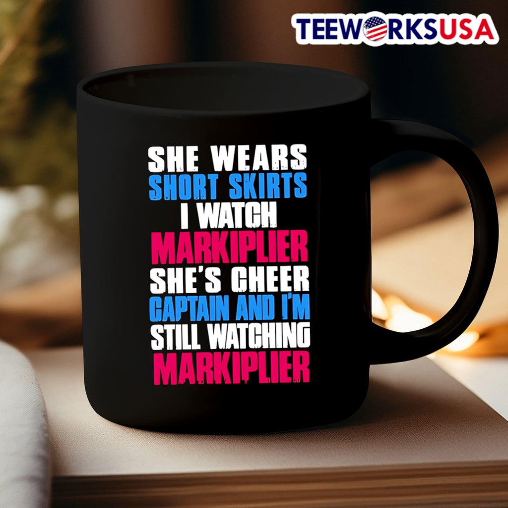 She Wears Short Skirts I Watch Markiplier She's Cheer - Adult & Kids T-Shirts, Sweatshirts & Hoodies apparel design preview 3