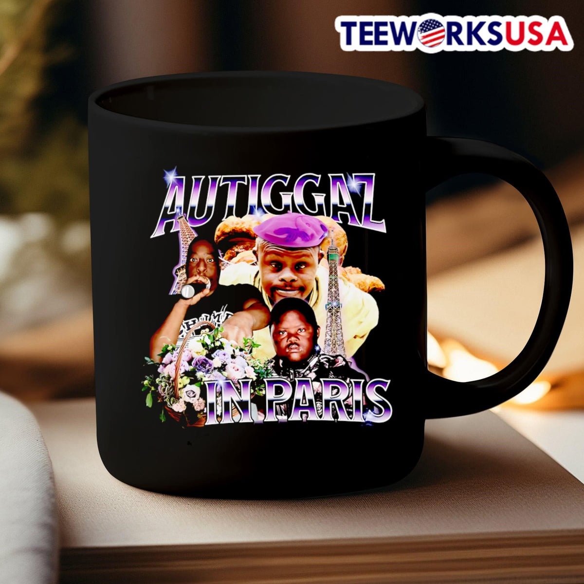 Autiggaz in Paris - Adult & Kids T-Shirts, Sweatshirts & Hoodies apparel design preview 3