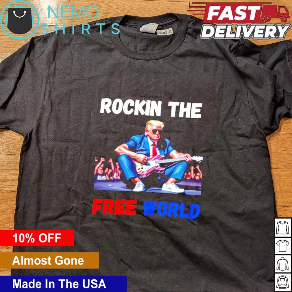 Trump rocking the free world - Adult & Kids T-Shirts, Sweatshirts & Hoodies apparel design preview 4