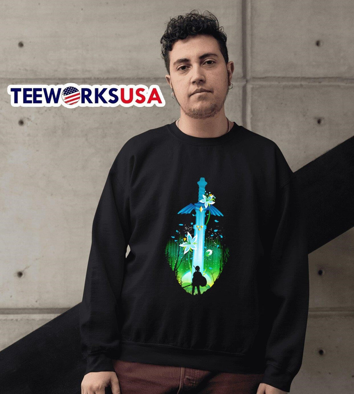 Link Legend of Zelda master sword - Adult & Kids T-Shirts, Sweatshirts & Hoodies apparel design preview 3