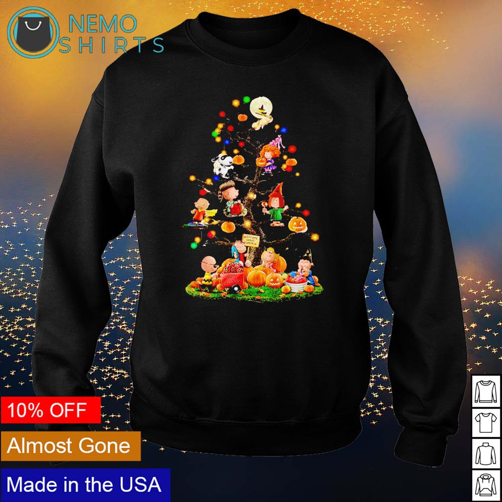 Peanuts characters Halloween tree welcome great - Adult & Kids T-Shirts, Sweatshirts & Hoodies apparel design preview 4