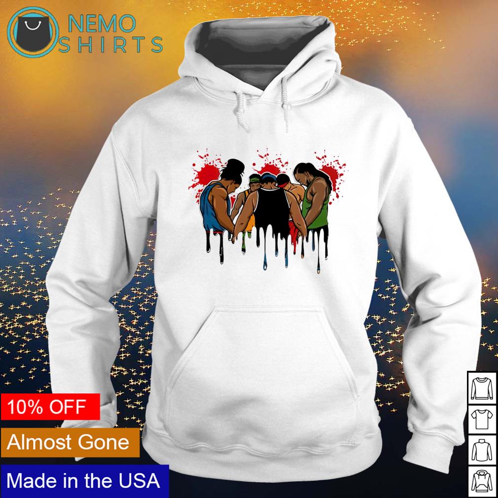 Group of black afro men praying - Adult & Kids T-Shirts, Sweatshirts & Hoodies apparel design preview 2