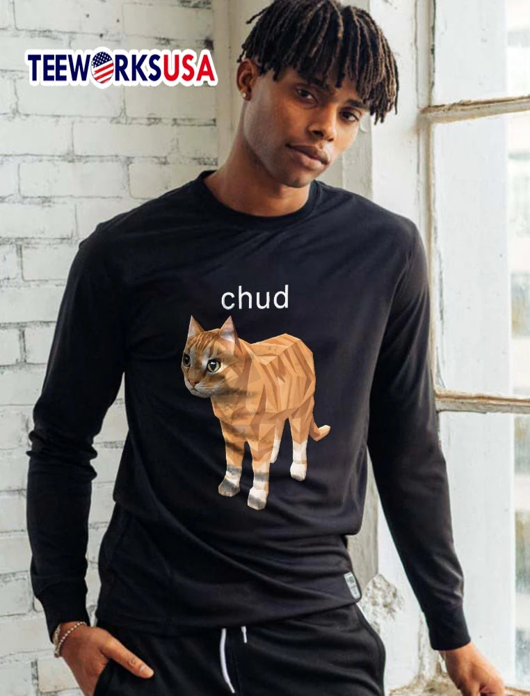Chud Low Poly Geometric Orange Tabby Cat - Adult & Kids T-Shirts, Sweatshirts & Hoodies apparel design preview 5