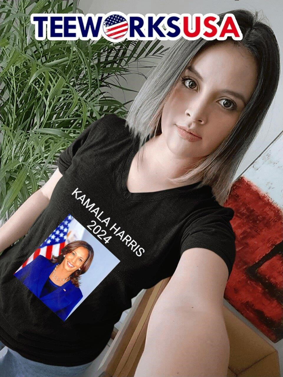 Kamala Harris 2024 photo - Adult & Kids T-Shirts, Sweatshirts & Hoodies apparel design preview 4