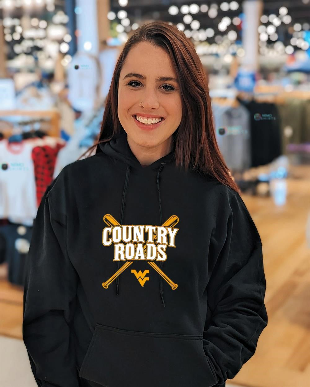 West Virginia baseball country roads - Adult & Kids T-Shirts, Sweatshirts & Hoodies apparel design preview 3