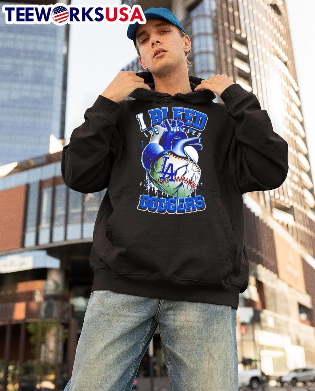 I Bleed Los Angeles Dodgers - Adult & Kids T-Shirts, Sweatshirts & Hoodies apparel design preview 3