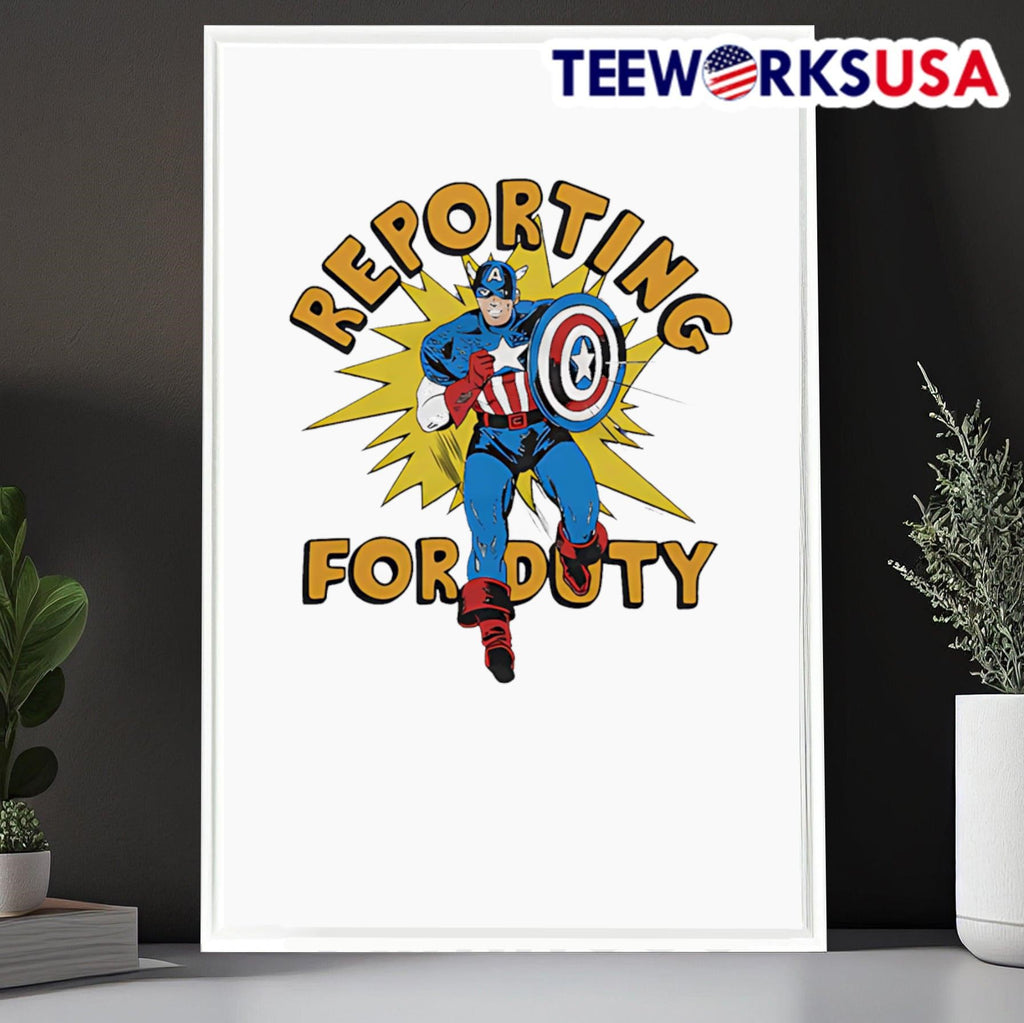 Captain America Reporting For Duty - Adult & Kids T-Shirts, Sweatshirts & Hoodies apparel design preview 6