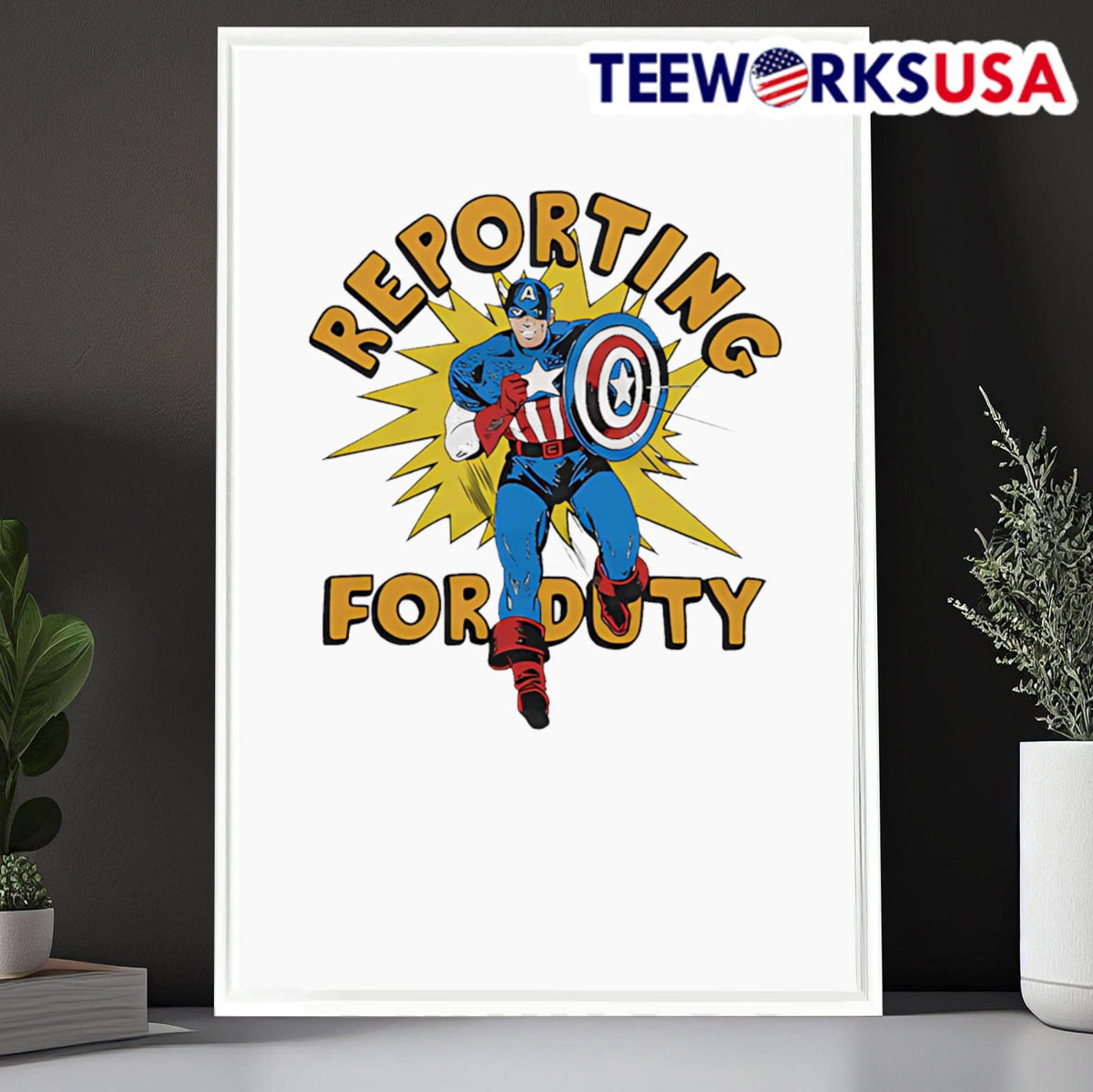 Captain America Reporting For Duty - Adult & Kids T-Shirts, Sweatshirts & Hoodies apparel design preview 6