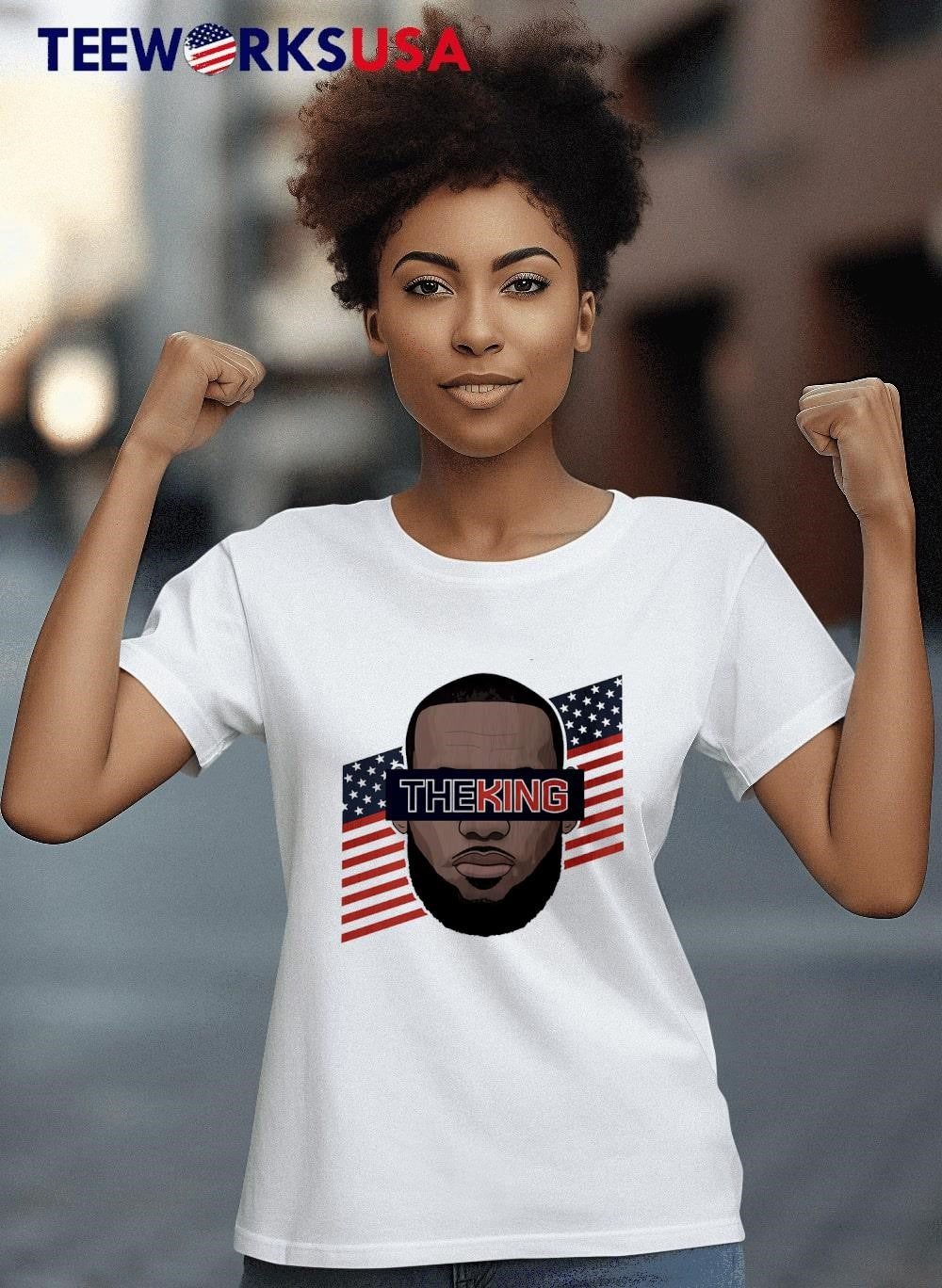 Face LeBron James The KING Los Angeles Lakers - Adult & Kids T-Shirts, Sweatshirts & Hoodies apparel design preview 4