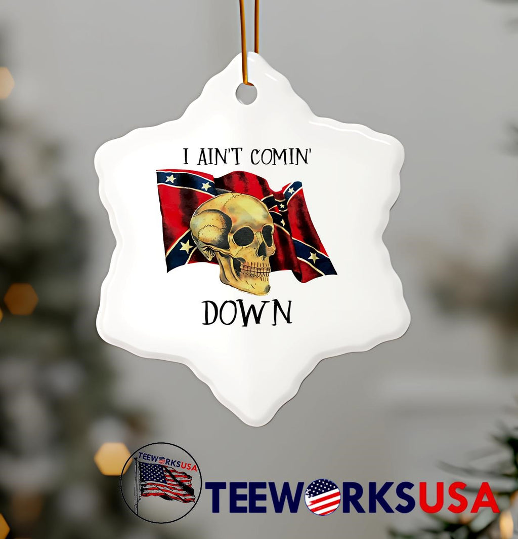 Skull i ain't comin down flag - Adult & Kids T-Shirts, Sweatshirts & Hoodies apparel design preview 7