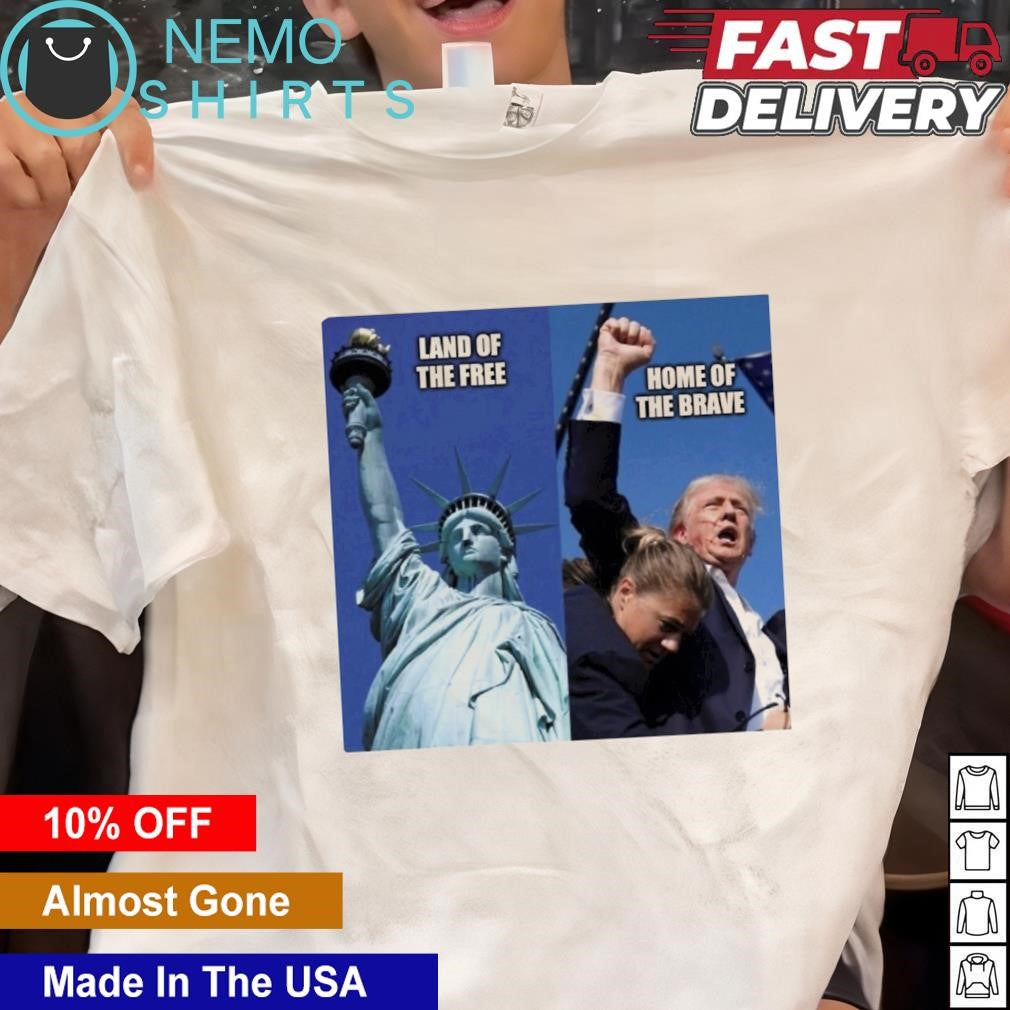 Statue of Liberty land the free Trump home brave - Adult & Kids T-Shirts, Sweatshirts & Hoodies apparel design preview 1